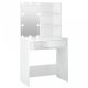 Magasfényű fehér fésülködőasztal LED-del 74,5x40x141 cm