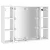 Magasfényű fehér tükrös szekrény led-ekkel 76 x 15 x 55 cm