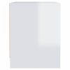 Magasfényű fehér forgácslap éjjeliszekrény 45 x 34 x 44,5 cm