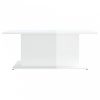 Magasfényű fehér forgácslap dohányzóasztal 102 x 55,5 x 40 cm