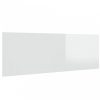 Magasfényű fehér szerelt fa fali fejtámla 240 x 1,5 x 80 cm