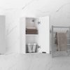 Magasfényű fehér fali fürdőszobaszekrény 32x20x67 cm