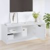 Magasfényű fehér szerelt fa tv-szekrény 102 x 35,5 x 36,5 cm