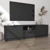 Fekete szerelt fa tv-szekrény 140x35x40 cm