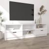 Fehér szerelt fa tv-szekrény 150 x 33,5 x 45 cm