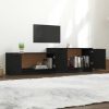 Fekete szerelt fa tv-szekrény 158,5 x 36 x 45 cm