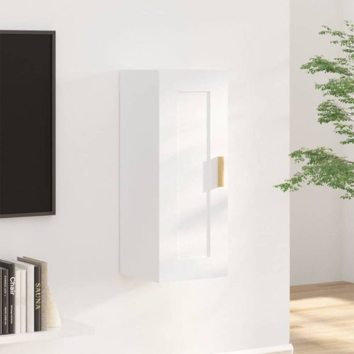 Fehér szerelt fa faliszekrény 35 x 34 x 90 cm