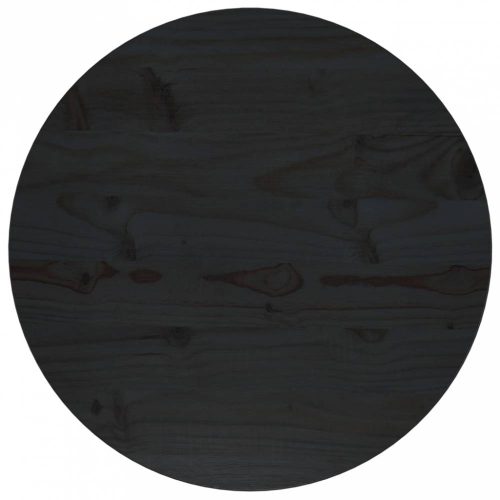 Fekete tömör fenyőfa asztallap Ø50 x 2,5 cm