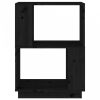 Fekete tömör fenyőfa könyvszekrény/térelválasztó 51x25x70 cm