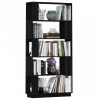 Fekete tömör fenyőfa könyvszekrény/térelválasztó 80x25x163,5 cm