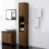 Barna tölgyszínű szerelt fa fürdőszobaszekrény 30x30x183,5 cm