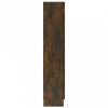 Füstös tölgy színű szerelt fa vitrinszekrény 82,5x30,5x150 cm