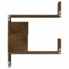Füstös tölgyszínű szerelt fa fali sarokpolc 40x40x50 cm