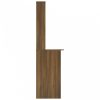 Barna tölgyszínű szerelt fa íróasztal polcokkal 110x45x157 cm