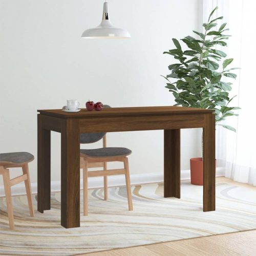 Barna tölgyszínű szerelt fa étkezőasztal 120 x 60 x 76 cm