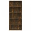 5 szintes füstös tölgy színű fa könyvszekrény 80 x 30 x 189 cm