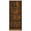 4 szintes füstös tölgyszínű fa könyvszekrény 60 x 24 x 142 cm