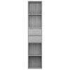 Szürke sonoma színű szerelt fa könyvszekrény 36x30x171 cm