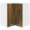Füstös tölgyszínű szerelt fa függő sarokszekrény 57x57x60 cm
