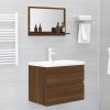 Barna tölgy színű szerelt fa fürdőszobatükör 60x10,5x37 cm