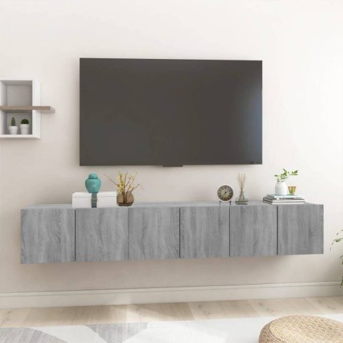 3 db sonoma tölgy színű fa függő TV-szekrény 60 x 30 x 30 cm