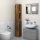 Füstös tölgy színű szerelt fa fürdőszobaszekrény 25x25x170 cm