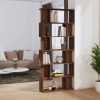 Barna tölgyszínű fa könyvszekrény/térelválasztó 80x24x192 cm