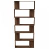 Barna tölgyszínű fa könyvszekrény/térelválasztó 80x24x192 cm
