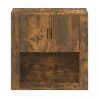 Füstös tölgyszínű szerelt fa fali szekrény 80x33x80 cm