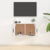 Magasfényű fehér fali tv-szekrény 80 x 34,5 x 40 cm