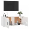Magasfényű fehér fali tv-szekrény 100x34,5x40 cm