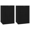 2 db fekete falra szerelhető tv-szekrény 40 x 34,5 x 60 cm