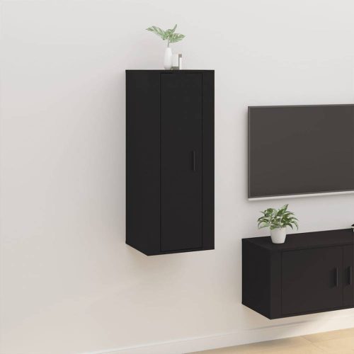 Fekete fali tv-szekrény 40x34,5x100 cm