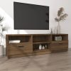 Barna tölgy színű szerelt fa tv-szekrény 150 x 33,5 x 45 cm