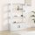 Magasfényű fehér szerelt fa tálalószekrény 80x30x119,5 cm