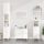 Magasfényű fehér szerelt fa fürdőszobaszekrény 30 x 30 x 100 cm