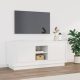 Fehér magasfényű szerelt fa TV-szekrény 102x35x45 cm