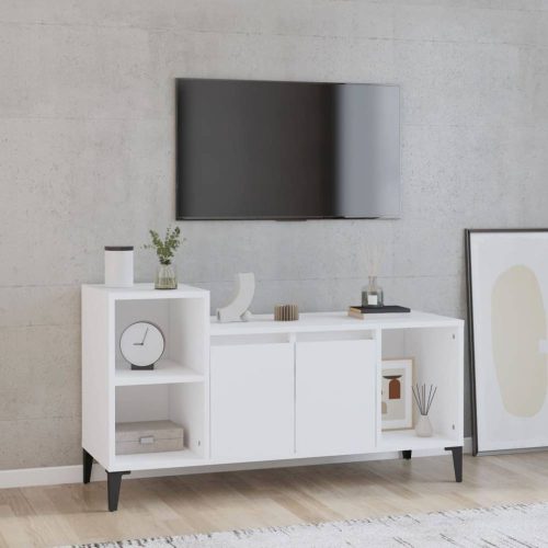 Fehér szerelt fa tv-szekrény 100x35x55 cm