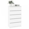 Fehér szerelt fa fiókos szekrény 60 x 36 x 103 cm