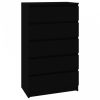 Fekete szerelt fa fiókos szekrény 60 x 36 x 103 cm