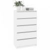 Fehér magasfényű szerelt fa fiókos szekrény 60 x 36 x 103 cm