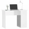 Magasfényű fehér színű szerelt fa íróasztal 100x55x75 cm