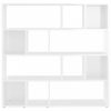 Magasfényű fehér térelválasztó könyvszekrény 105 x 24 x 102 cm