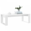 Magasfényű fehér szerelt fa dohányzóasztal 102x50x35 cm