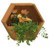 2 db rozsda színű corten acél fali növénytartó 30 x 10 x 25 cm