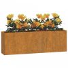 2 db rozsda színű corten acél fali növénytartó 53 x 10 x 17 cm