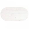 Fehér tömör fenyőfa ovális asztallap 80x40x2,5 cm