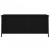Fekete szerelt fa TV-szekrény ajtókkal 102x35x45 cm