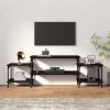 Fekete szerelt fa TV-szekrény 157x35x52 cm