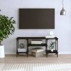 Fekete szerelt fa TV-szekrény 102x35x45,5 cm